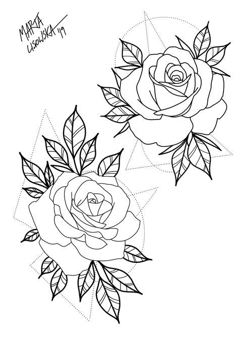 realistic rose tattoo stencil|rose tattoo designs simple.